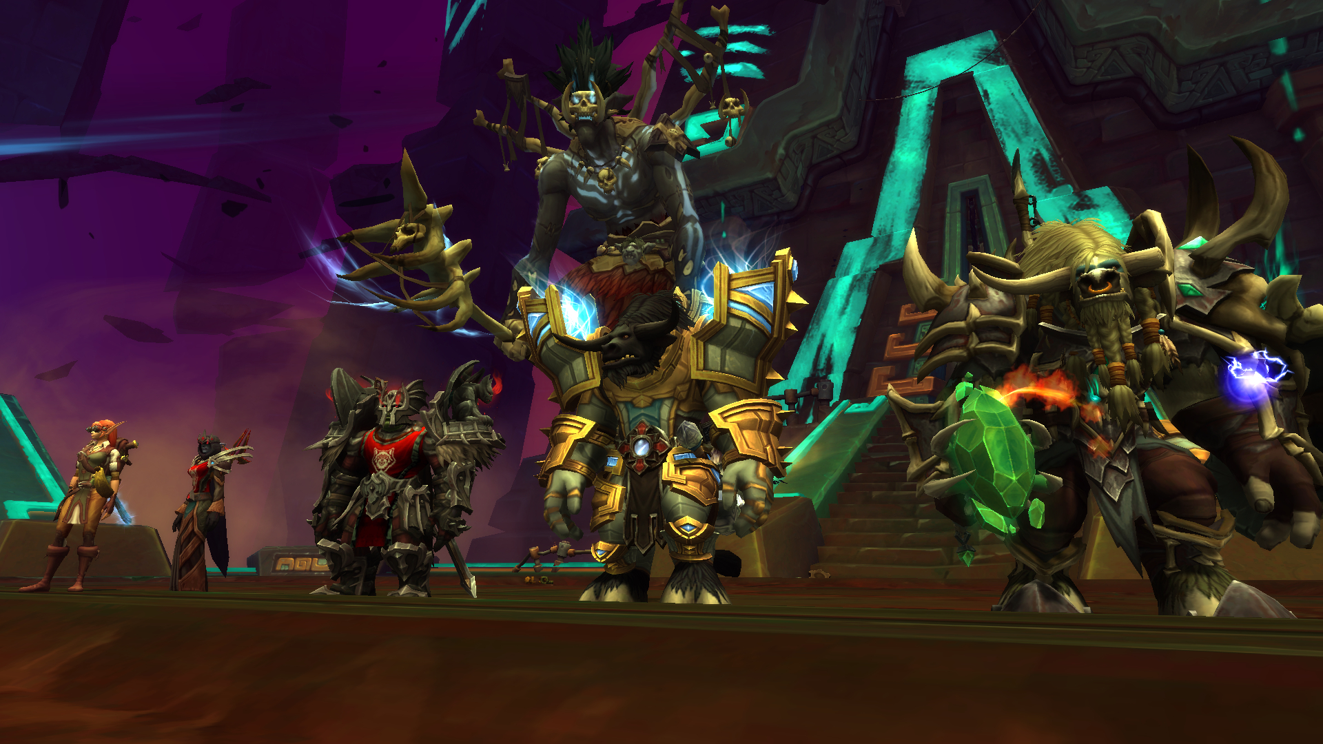 Dungeon group standing in front of Troll-god Bwonsamdi