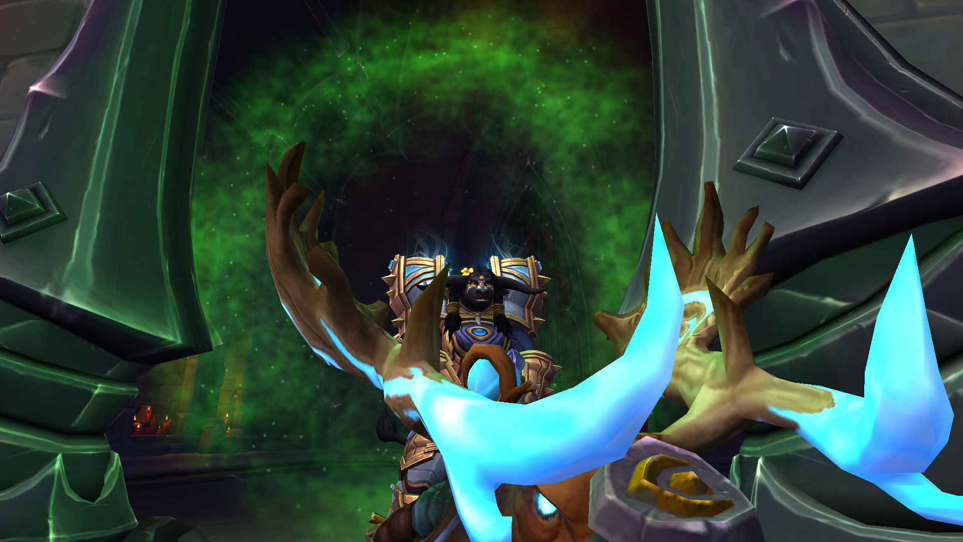 Tauren Paladin in front of the Raid Entrance