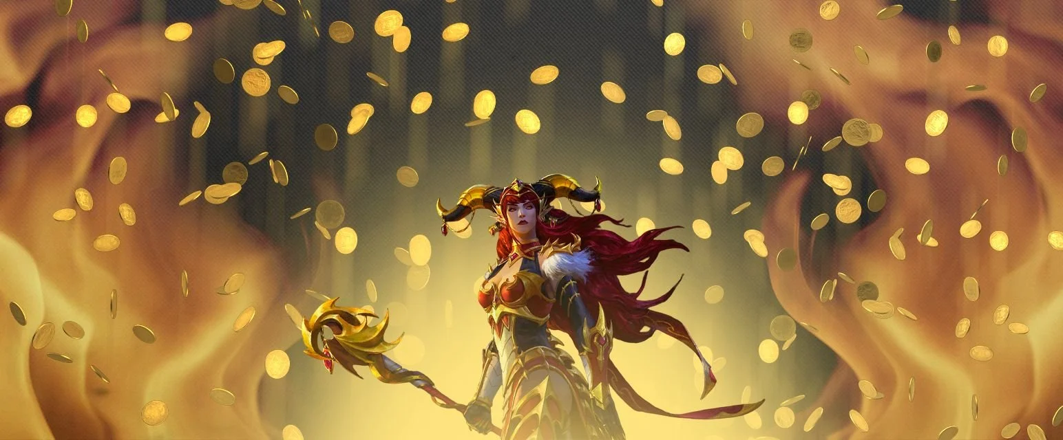 Alexstrasza showered in gold coins